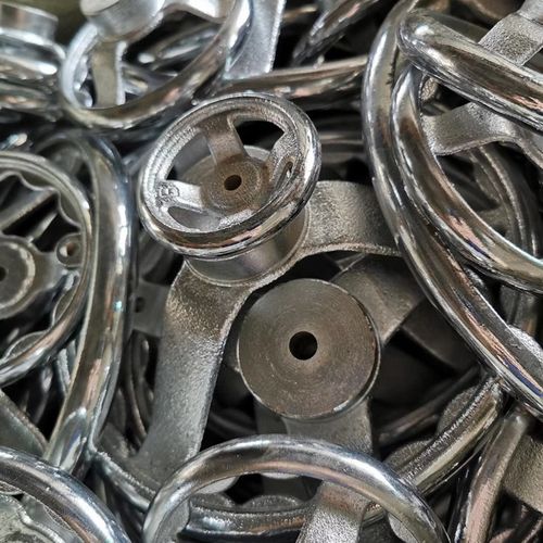 手轮圆形镀铬铸铁手轮顶丝丝杆直线滑台6-8寸导轨工作台机械手轮