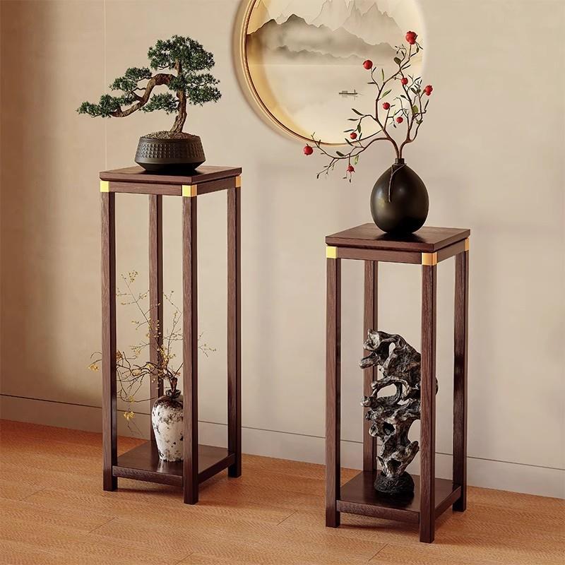 中式实木花架子客厅落地式2025新款室内多层放花的架子花架置物架