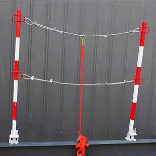 厂房钢结构安全绳支架立柱钢结构生命线支架防坠落立杆固定钢丝绳