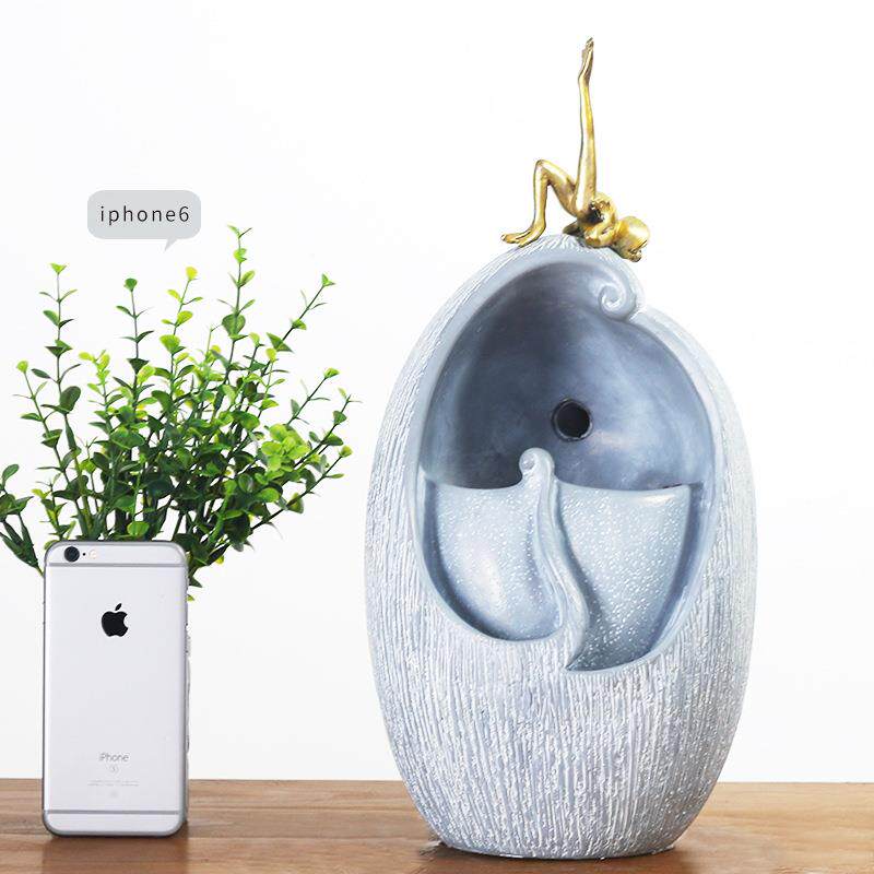 如果新款家居欧式风格摆饰普拉提青蛙流水喷泉摆件客厅前院装饰品