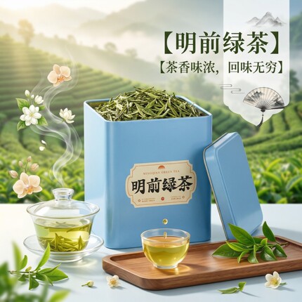 日照充足2026新茶茶叶高山云雾炒青绿茶浓香耐泡自己喝的绿茶250g