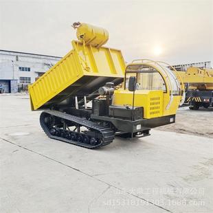 精钢实心轮履带运输车加厚橡胶带翻斗车10吨山地链轨车