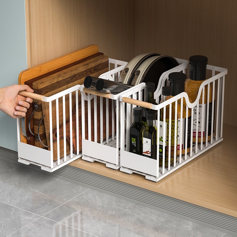 调料置物架抽拉式滑轨收纳柜厨房极窄拉篮橱柜抽屉式超深柜拉篮