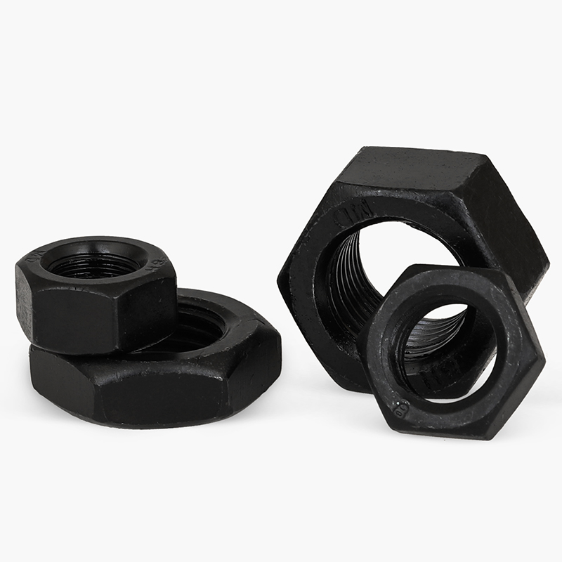 8.8级高强度六角螺母细牙螺丝帽发黑细扣黑色薄型螺帽*1*1.25*1.5