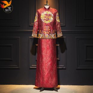 新郎服男结婚礼服古装 中式 汉服龙凤褂接亲 新款 新郎秀禾服2021夏季