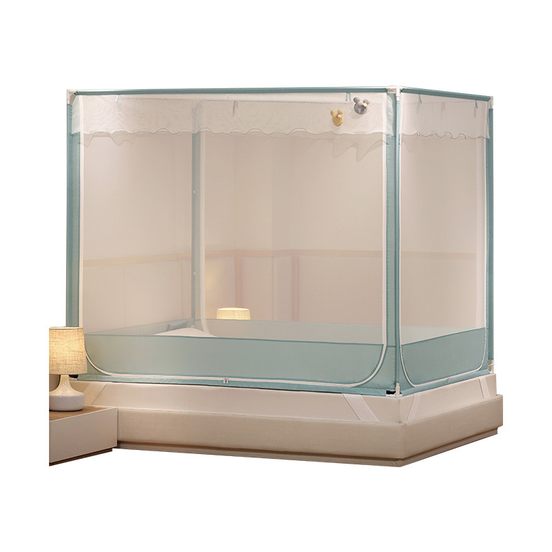 康亨家用卧室蚊帐抗菌防螨防摔儿童宝宝1.5m加厚支架三开门1.8m床