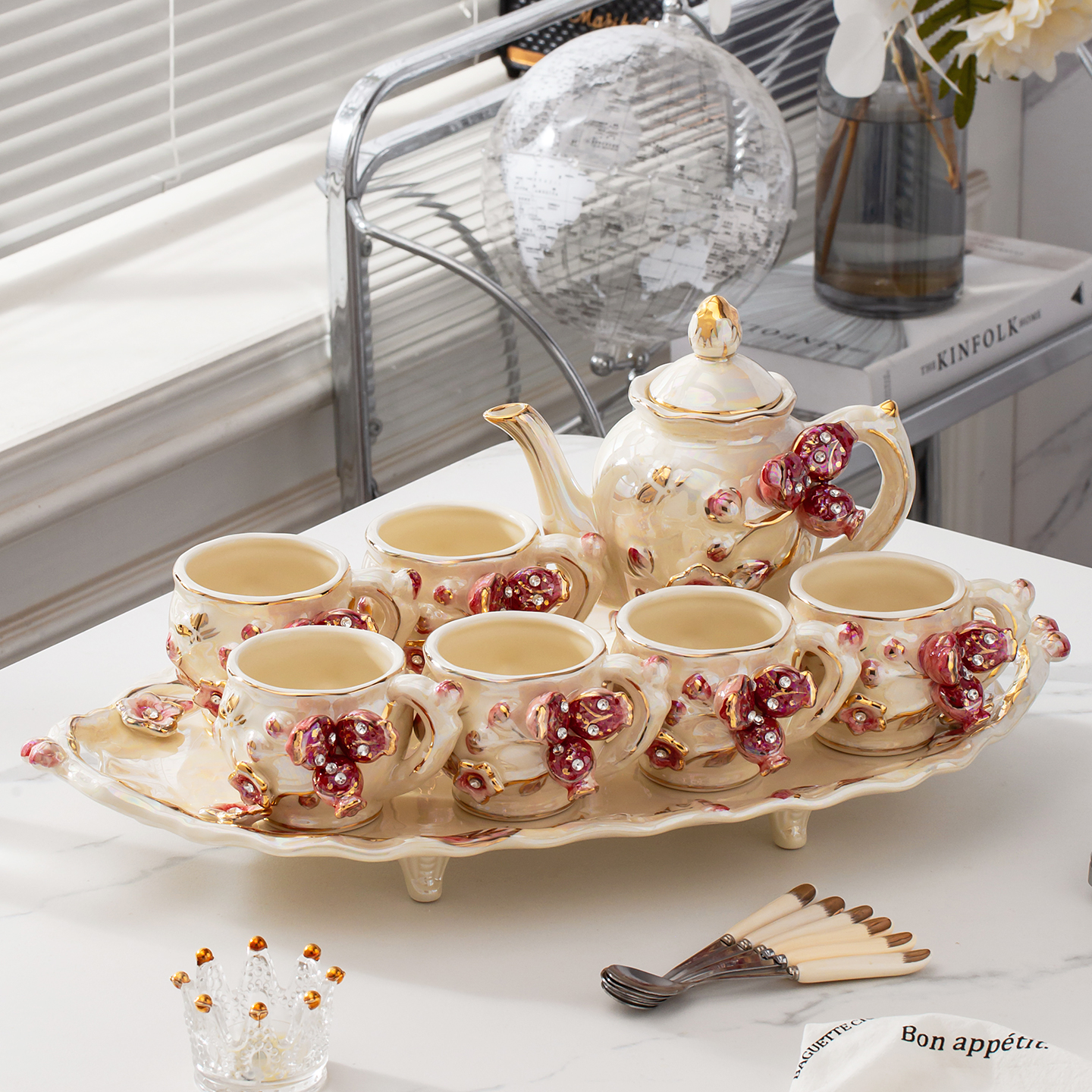 轻奢高级感陶瓷水杯家用套装客厅欧式高档杯子茶杯茶壶茶具礼盒装