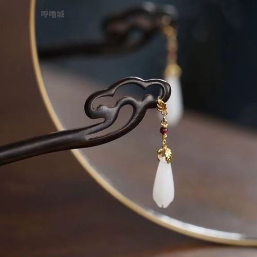 供养人发簪子女古风高级感檀木簪木质发钗盘发步摇古风汉服头饰