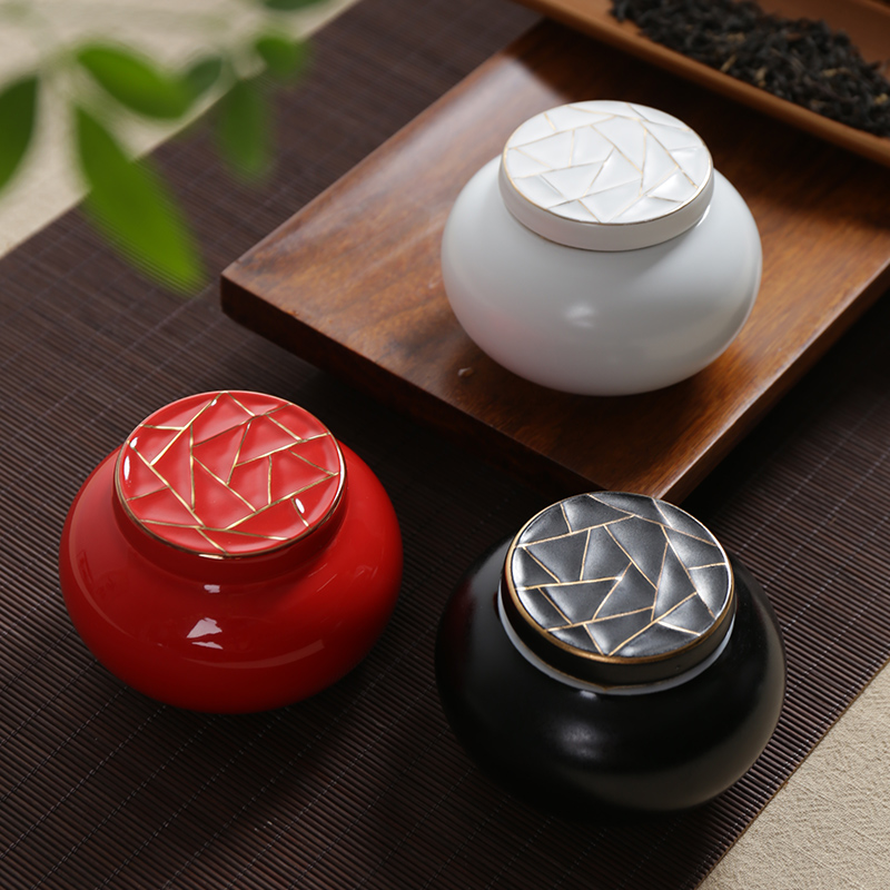若善小茶罐旅行陶瓷茶叶罐便携式小号茶叶密封罐迷你随身茶罐家用