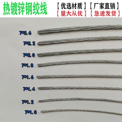 热镀锌钢绞线7x1.0农业大棚搭架用通讯工程架空7x2.2通信钢绞线