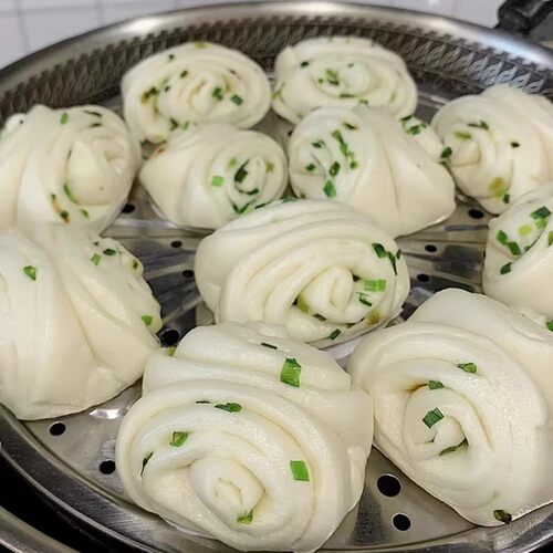 手工葱油花卷馒头即食健康早餐不加防腐剂早点速冻包子食品半成品