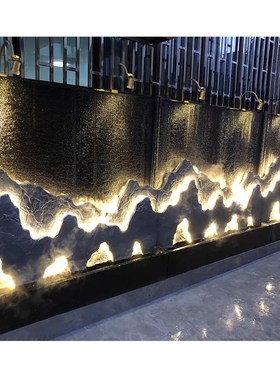 水幕墙流水喷泉屏风隔断玄关公司会所别墅花园庭院Y假山造景摆件