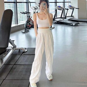 lulu新款网球运动裤女tennis休闲时尚瑜伽长裤防晒宽松轻薄阔腿裤
