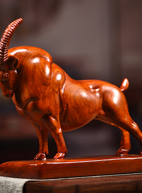 木雕摆件花梨木生肖羊摆件实木羊客厅办公桌电视柜木雕摆件羊送礼