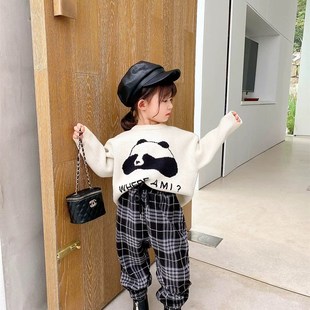 童裝 秋冬季 女童加絨褲 格子褲 Z休閑長褲 子寶寶2021新款 男童運動褲