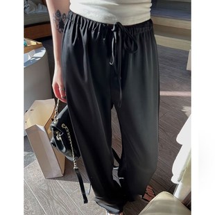 醋酸拖地裤 孕妇冰丝阔腿裤 无托腹打底裤 外穿2024新款 潮 子夏春秋季