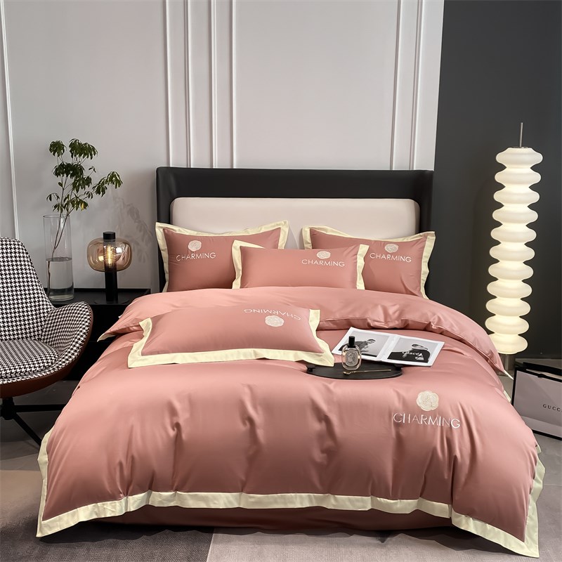 高端四件套冰丝欧式丝滑裸睡夏季纯棉床单被套丝绸北欧风床上用品