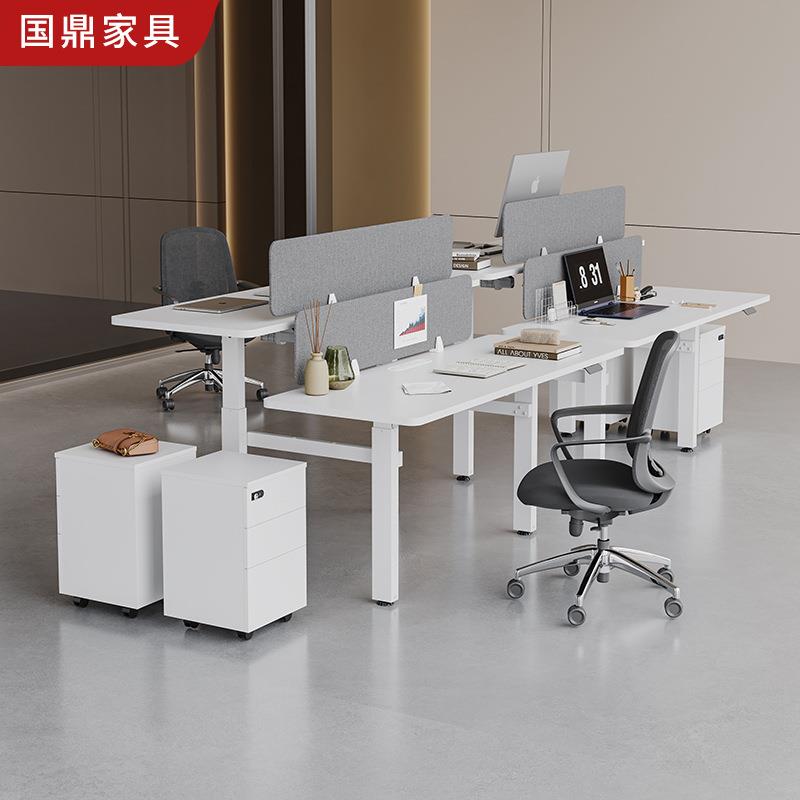 简约现代电动站立工作台办公室电脑桌椅组合办公桌职员升降桌子