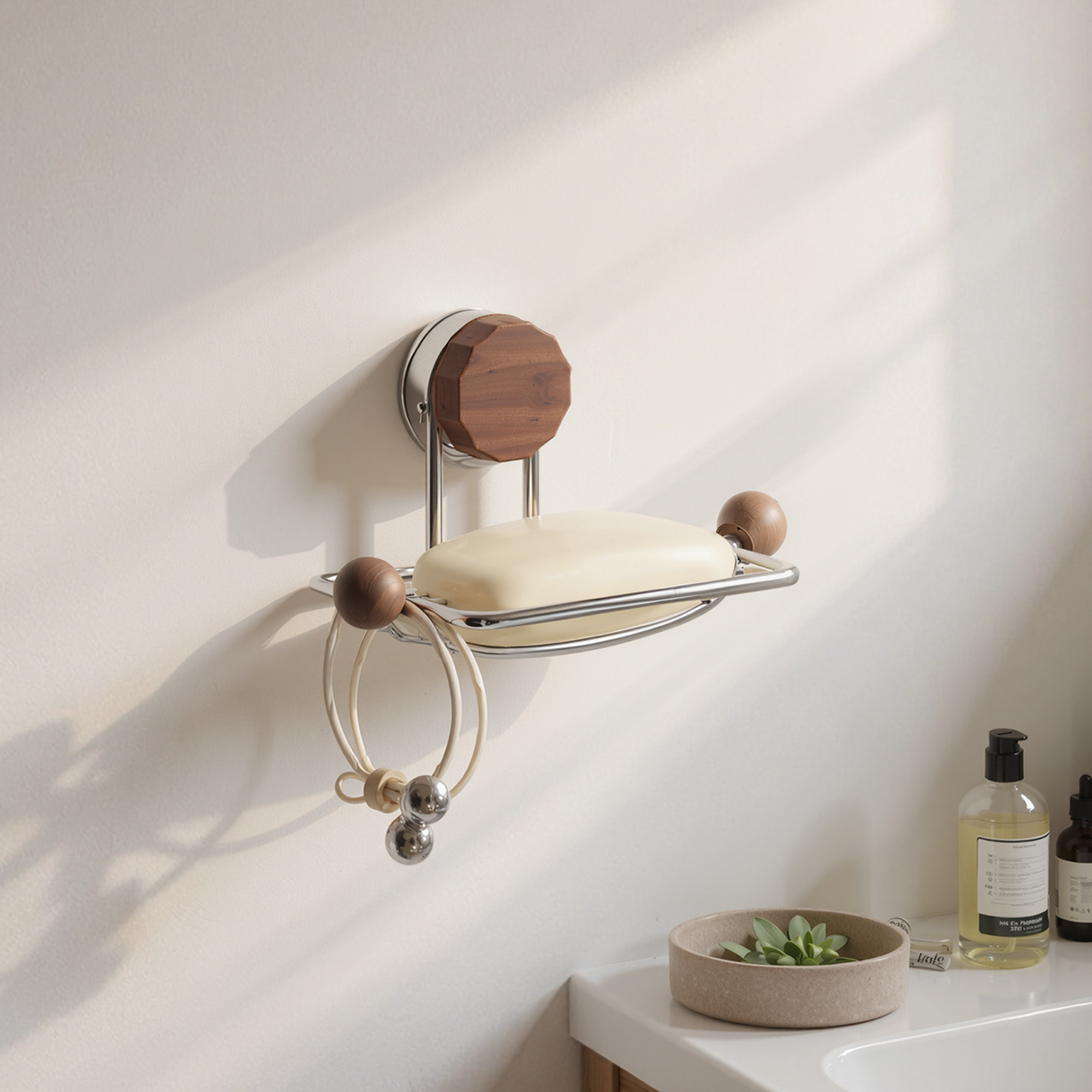 中古风吸盘肥皂盒香皂架家用浴室沥水皂盒上墙壁挂式免打孔置物架