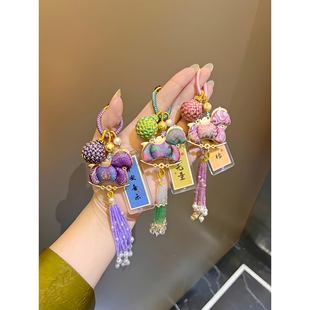 马年挂件手工刺绣非遗宋锦小马钥匙扣2026新年礼物包包挂饰车挂