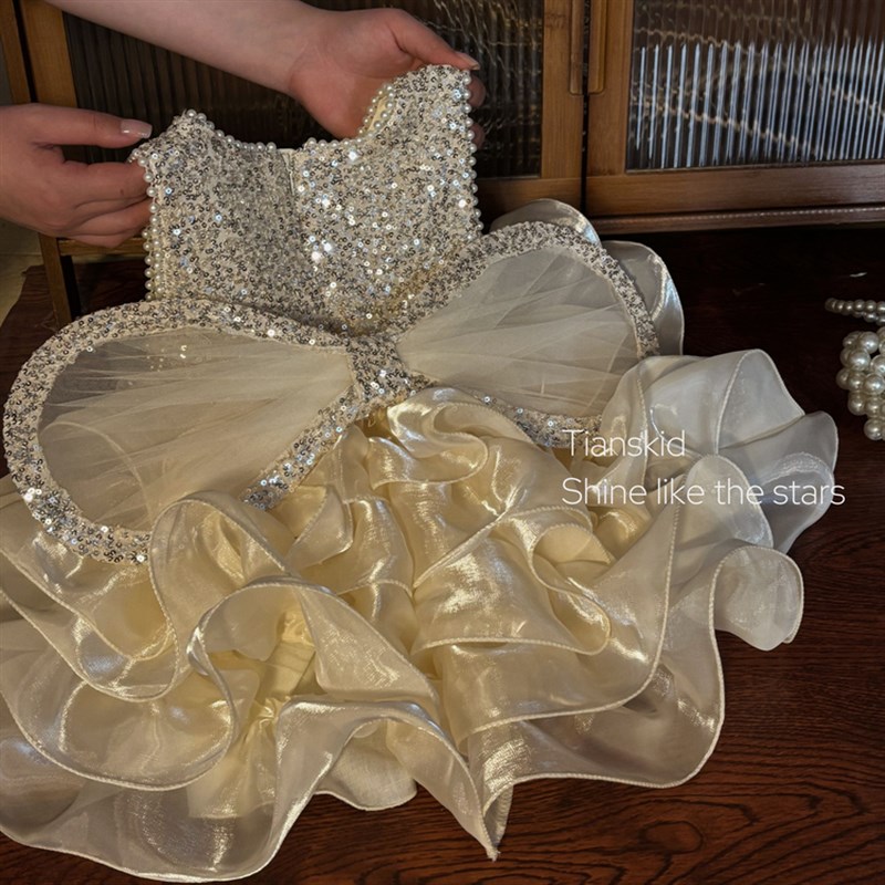 女童裙子夏季2025新款夏款高级感小公主裙夏天小女孩气质连衣裙