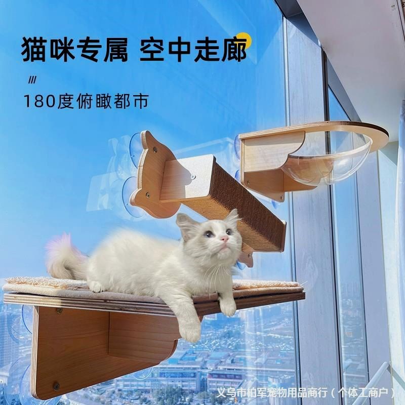 猫爬架墙壁式天空猫墙玻璃猫跳台太空舱猫窝猫树一体猫抓柱猫架子