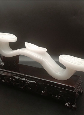 天然白玉如意摆件客厅电视柜酒柜装饰品店铺开业乔迁礼品结婚送礼