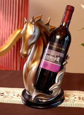 软装工艺品马头红酒架客厅电视酒柜办公室摆件家居装饰品新年礼物