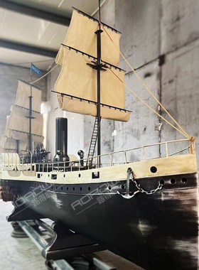 酒吧商场大堂游乐场美陈中庭摄影创意大型复古海T盗帆船装饰品摆