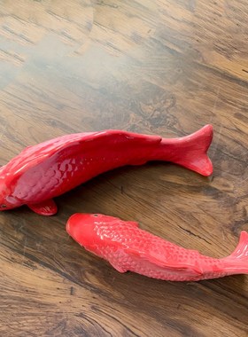 招财风水陶瓷锦鲤电视沙发餐厅背景墙壁挂饰品假山配饰墙壁挂饰