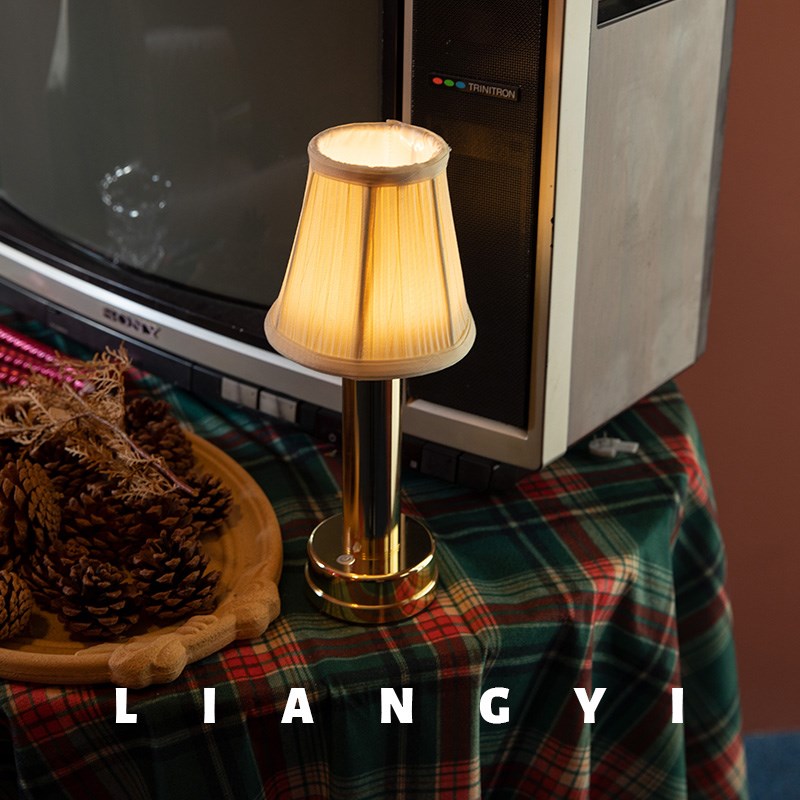 美式复古布艺充电台灯酒店床头氛围小夜灯清吧餐厅户外装饰桌灯