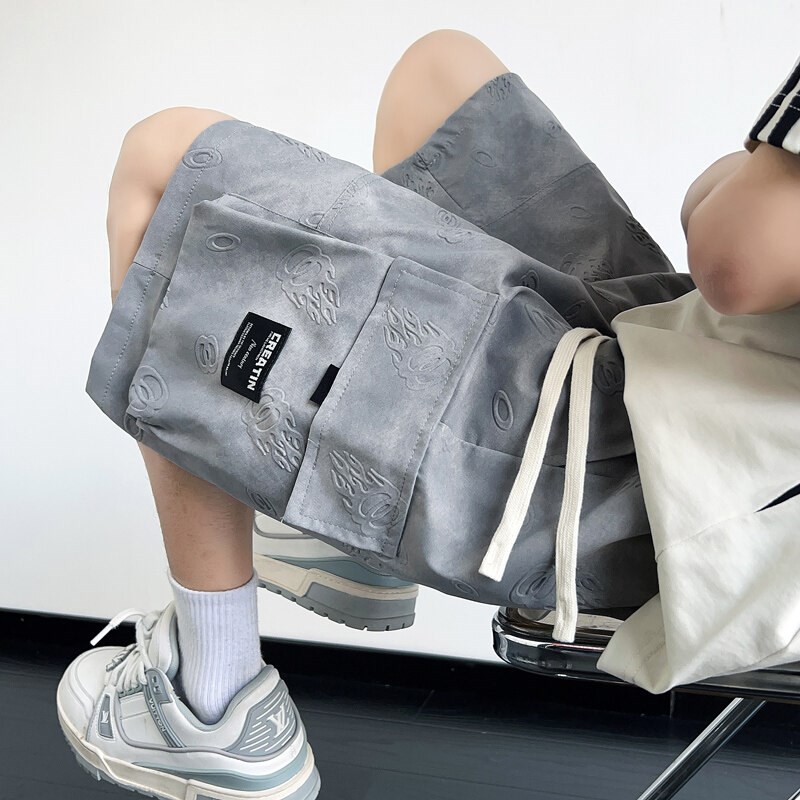 美式潮牌工装短裤男夏季宽松直筒中裤初高中学生休闲运动五分裤子