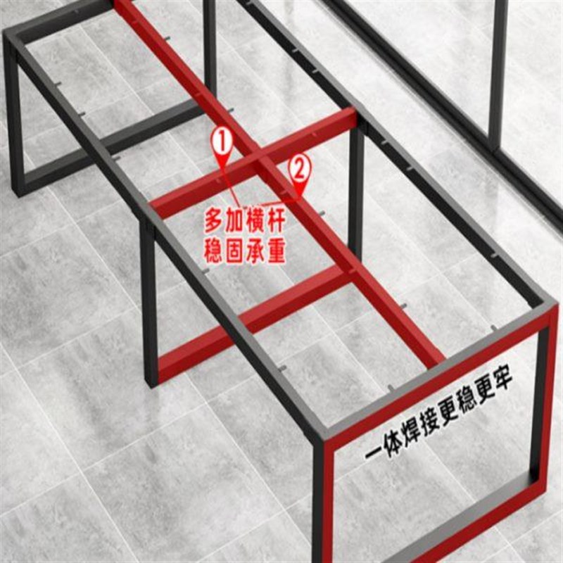 定制铁艺工作台桌腿支架t四六人位办公工桌支架子大板长条会议桌