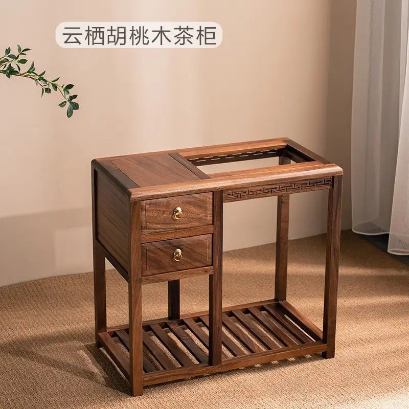 南美胡桃木茶台茶水实木一体客厅水壶多功能茶车移动烧水中式家用