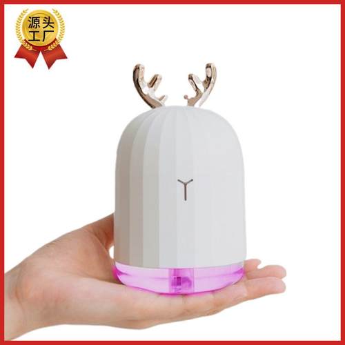 创意萌宠鹿兔加湿器夜灯迷你USB办公室学生卧室桌面礼品静音宿舍
