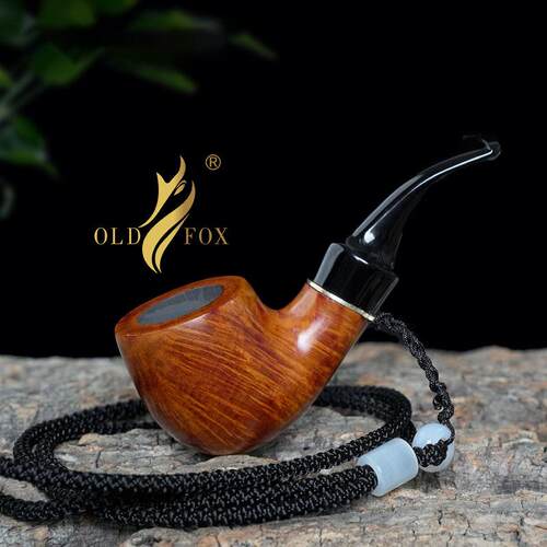 老狐狸便携石楠木掌心斗3mm过滤芯手工弯柄一口香烟斗现货