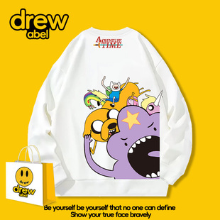 drew探险活宝联名卫衣男秋季卡通阿宝与老皮动漫周边衣服男童外套