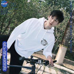 NASA李昀锐同款卫衣男2025新款秋款青少年休闲衣服潮流连帽外套棉