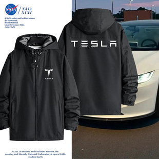 特斯拉4s店工装外套男防风保暖冲锋衣Tesla工作服黑色工作服衣服