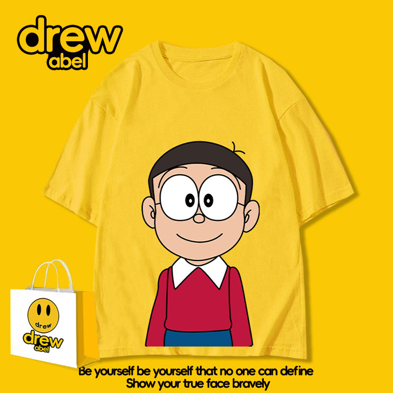drew哆啦A梦胖虎周边短袖TT恤