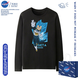 NASA七龙珠长袖T恤男秋季孙悟空悟饭龟仙人武道服衣服纯棉体恤潮