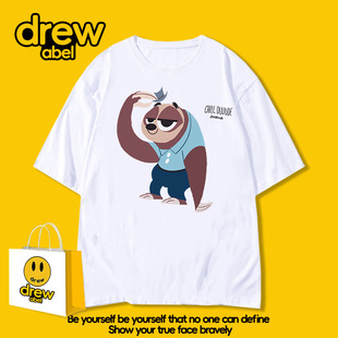 drew疯狂动物城联名短袖T恤男夏季半袖儿童闪电树懒朱迪尼克衣服