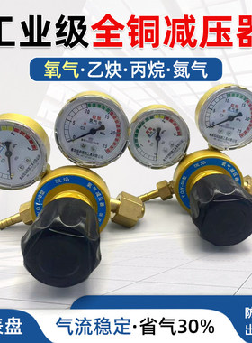 氧气瓶减压阀压力表YQY-12全铜乙炔丙烷氮气减压器YQE-213调压阀