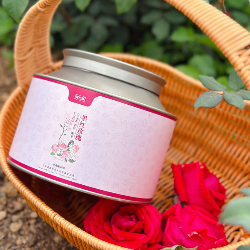 同川号冻干墨红玫瑰花茶云南养生花茶大朵头茬花正品礼盒装