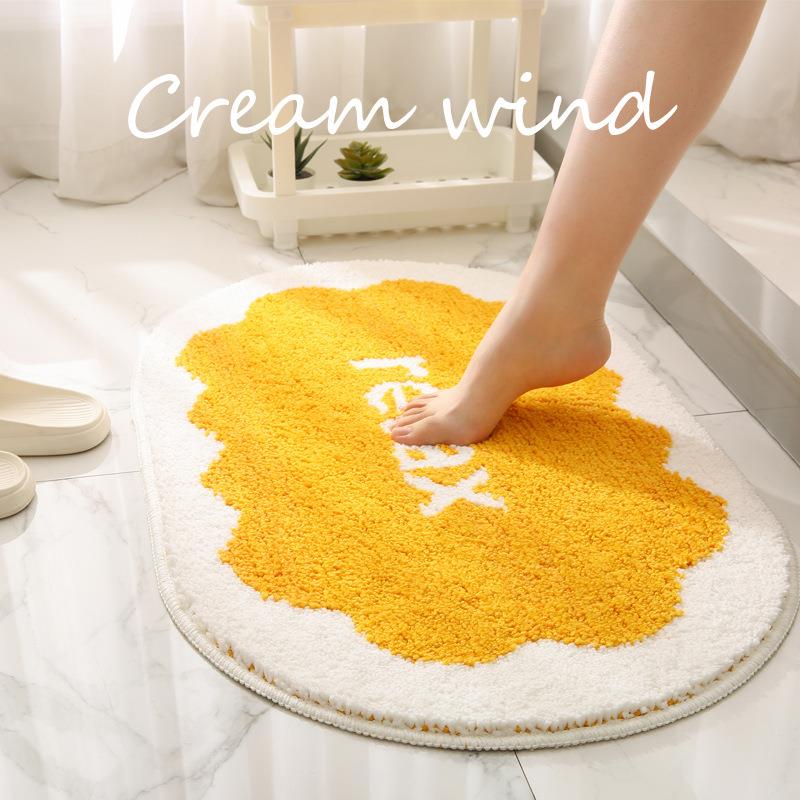 奶油风地垫卫生间吸水脚垫家用洗手间防滑垫浴室门口门垫卫浴地毯