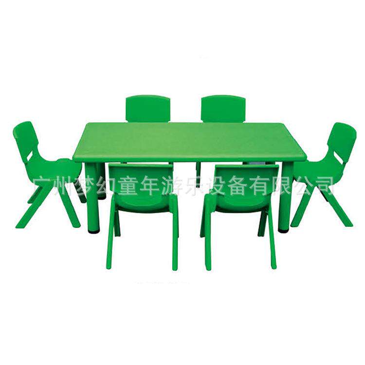 塑料六人桌PE塑料桌幼儿园塑料桌椅子塑料桌常规六人桌