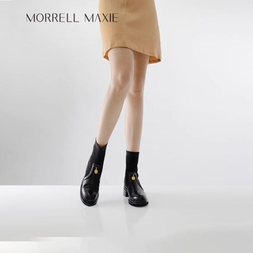 Morrell Maxie黑色针织袜筒靴女冬季厚底增高短靴｜MW244030BK