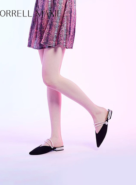 Morrell Maxie黑色穆勒外穿拖鞋女链条小羊皮凉拖｜MW232002BKHA