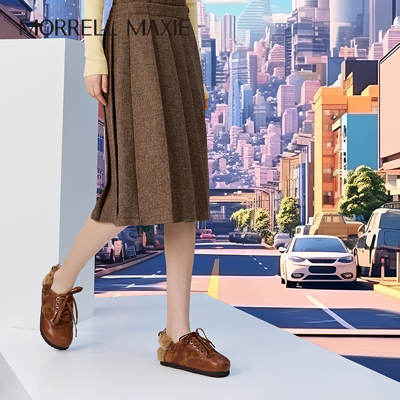 Morrell Maxie钻扣装饰个性格调毛绒内里雪地靴｜MW253041BR