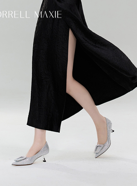 Morrell Maxie法式优雅尖头高跟鞋女春季烫钻单鞋｜｜MW241061SV